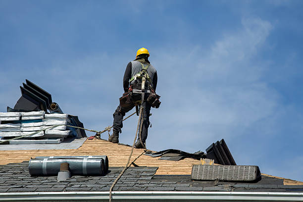 Professional Storm Damage Roof Repair technician working in Delmont, PA